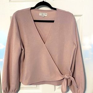 Madewell pink wrap top